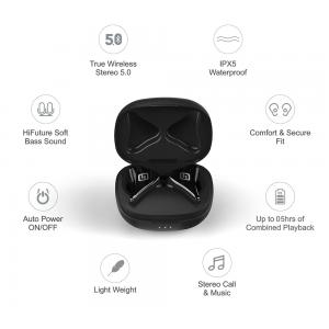 HIFUTURE earphones FlyAir, true wireless, με θήκη φόρτισης, μαύρα | Αξεσουάρ κινητών | elabstore.gr