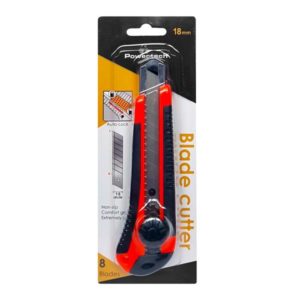 POWERTECH πλαστικό κοπίδι με ασφάλεια KNF-0001, 18mm, κόκκινο | Αναλώσιμα - Είδη Γραφείου | elabstore.gr