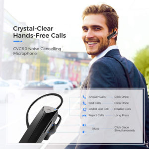 MPOW Bluetooth earphone EM19, multipoint, BT V5.0, μαύρο | Αξεσουάρ κινητών | elabstore.gr