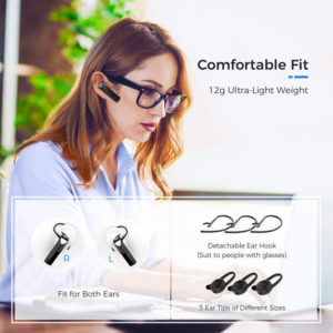 MPOW Bluetooth earphone EM19, multipoint, BT V5.0, μαύρο | Αξεσουάρ κινητών | elabstore.gr