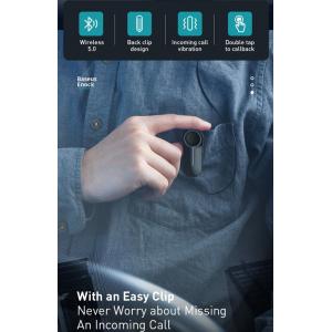 BASEUS bluetooth earphones ENCOK Α06, με μαγνήτη και κλιπ, δόνηση, μαύρα | eLabstore.gr