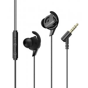 BASEUS earphones GAMO H15, 3.5mm, με διπλό εύκαμπτο μικρόφωνο, μαύρα | Αξεσουάρ κινητών | elabstore.gr