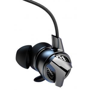 BASEUS earphones GAMO H15, 3.5mm, με διπλό εύκαμπτο μικρόφωνο, μαύρα | Αξεσουάρ κινητών | elabstore.gr