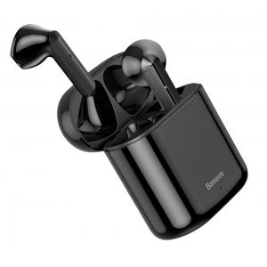 BASEUS earphones ENCOK W09, true wireless, με θήκη φόρτισης, μαύρα | Αξεσουάρ κινητών | elabstore.gr