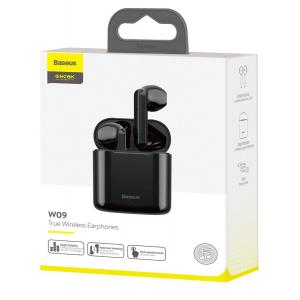 BASEUS earphones ENCOK W09, true wireless, με θήκη φόρτισης, μαύρα | Αξεσουάρ κινητών | elabstore.gr