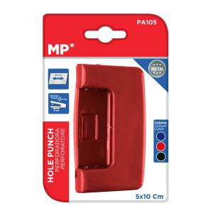 MP διακορευτής PA105-RD, 5 x 10cm, 2 τρύπες, κόκκινος | Αναλώσιμα - Είδη Γραφείου | elabstore.gr