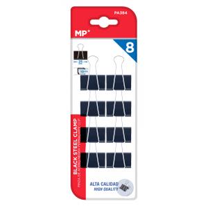 MP μεταλλικό κλιπ συγγράτησης εγγράφων PA384, 25mm, 8τμχ μαύρα | Αναλώσιμα - Είδη Γραφείου | elabstore.gr