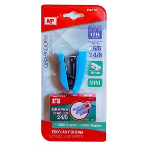 MP mini συρραπτικό με ανταλλακτικά PA612, 24/6, 12 φύλλα, γαλάζιο | eLabstore.gr MP mini συρραπτικό με ανταλλακτικά PA612, 24/6, 12 φύλλα, γαλάζιο | Αναλώσιμα - Είδη Γραφείου | elabstore.gr