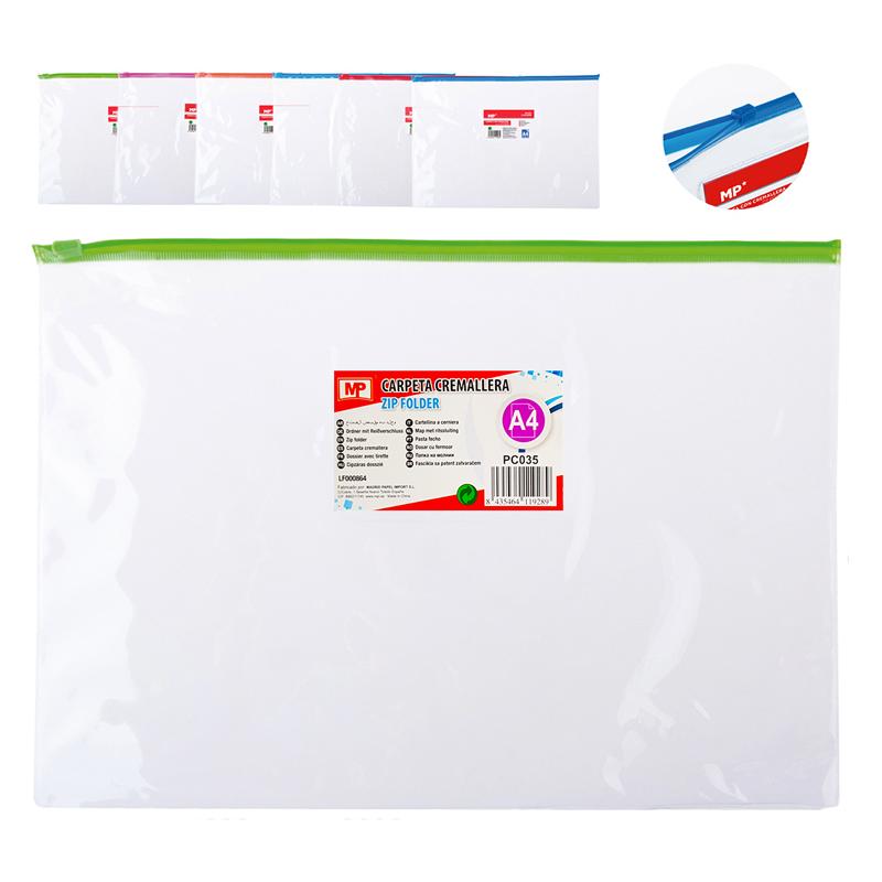 MP διάφανος φάκελος με zip PC035, Α4 21 x 29.7cm, 24 τμχ, χρωματιστοί | eLabstore.gr MP διάφανος φάκελος με zip PC035, Α4 21 x 29.7cm, 24 τμχ, χρωματιστοί | Αναλώσιμα - Είδη Γραφείου | elabstore.gr