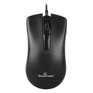 POWERTECH ενσύρματο ποντίκι PT-808, 1000DPI, USB, μαύρο | Συνοδευτικά PC | elabstore.gr