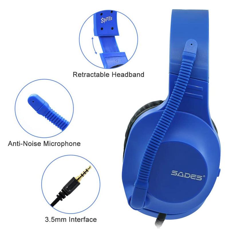 SADES Gaming Headset Spirits SA-721, Multiplatform, 3.5mm, μπλε | eLabstore.gr SADES Gaming Headset Spirits SA-721, Multiplatform, 3.5mm, μπλε | Συνοδευτικά PC | elabstore.gr