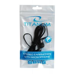TITANUM earphones TH109K, stereo, 3.5mm, 108dB, 1.2m, μαύρα | Αξεσουάρ κινητών | elabstore.gr