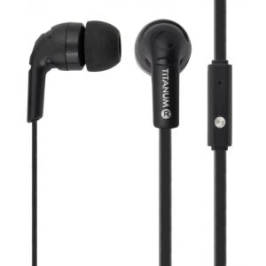 TITANUM earphones TH109K, stereo, 3.5mm, 108dB, 1.2m, μαύρα | Αξεσουάρ κινητών | elabstore.gr