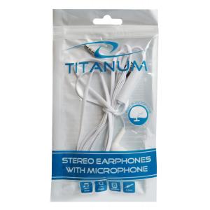 TITANUM earphones TH109W, stereo, 3.5mm, 108dB, 1.2m, λευκά | Αξεσουάρ κινητών | elabstore.gr