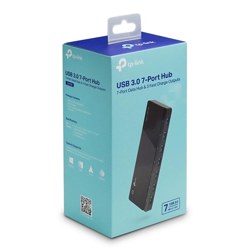 TP-LINK USB Hub UH700, 7 USB 3.0 Ports, Ver. 3.0 | eLabstore.gr TP-LINK USB Hub UH700, 7 USB 3.0 Ports, με 3 θύρες φόρτισης, Ver. 3.0 | Συνοδευτικά PC | elabstore.gr