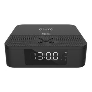 YISON Ξυπνητήρι WS-5, Βluetooth 5.0, ασύρματη φόρτιση, 2x 3W, LED, μαύρο | Εικόνα & Ήχος | elabstore.gr