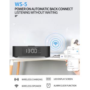 YISON Ξυπνητήρι WS-5, Βluetooth 5.0, ασύρματη φόρτιση, 2x 3W, LED, μαύρο | Εικόνα & Ήχος | elabstore.gr