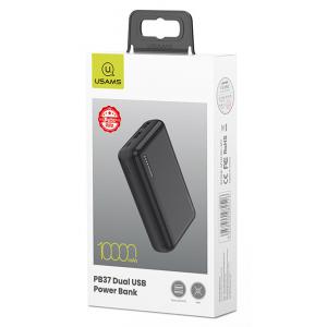 USAMS power bank PB37 10000mAh, 2x output, 2.1A, μαύρο | Αξεσουάρ κινητών | elabstore.gr