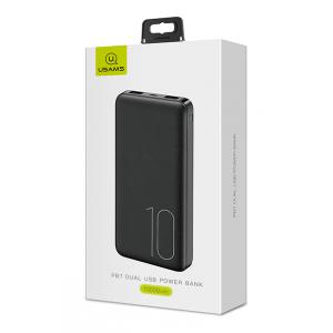 USAMS power bank PB7 10000mAh, 2x output, 2.1A, μαύρο | Αξεσουάρ κινητών | elabstore.gr
