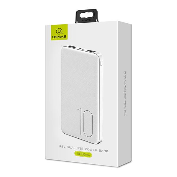 USAMS power bank PB7 10000mAh, 2x output, 2.1A, λευκό | eLabstore.gr USAMS power bank PB7 10000mAh, 2x output, 2.1A, λευκό | Αξεσουάρ κινητών | elabstore.gr