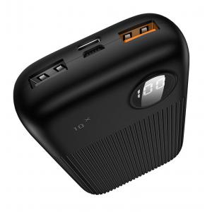 USAMS power bank PB35 10000mAh με οθόνη, 3x output, QC3.0 PD 3A, μαύρο | Αξεσουάρ κινητών | elabstore.gr