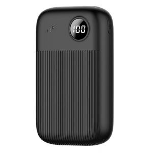 USAMS power bank PB35 10000mAh με οθόνη, 3x output, QC3.0 PD 3A, μαύρο | Αξεσουάρ κινητών | elabstore.gr