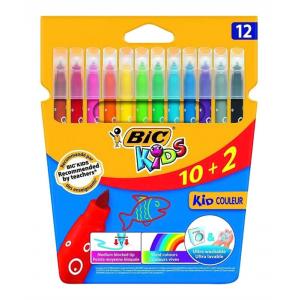 BIC σετ χρωματιστών μαρκαδόρων ζωγραφικής 216010322 KID Couleur, 12τμχ | Αναλώσιμα - Είδη Γραφείου | elabstore.gr