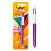 BIC στυλό διαρκείας 4 Colours με μύτη 1mm, μωβ | Αναλώσιμα - Είδη Γραφείου | elabstore.gr