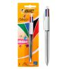 BIC στυλό διαρκείας 4 Colours με μύτη 1mm, ασημί | Αναλώσιμα - Είδη Γραφείου | elabstore.gr