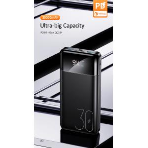 USAMS power bank US-CD103 30000mAh, οθόνη, 3x output, QC3.0 PD3A, μαύρο | Αξεσουάρ κινητών | elabstore.gr