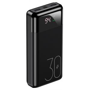 USAMS power bank US-CD103 30000mAh, οθόνη, 3x output, QC3.0 PD3A, μαύρο | Αξεσουάρ κινητών | elabstore.gr