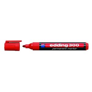 EDDING ανεξίτηλος μαρκαδόρος 300, 1.5-3mm, επαναγεμιζόμενος, κόκκινος | Αναλώσιμα - Είδη Γραφείου | elabstore.gr