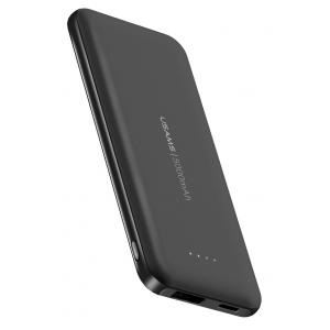USAMS power bank PB33 5000mAh, slim, 1x output, 2.1A, μαύρο | Αξεσουάρ κινητών | elabstore.gr
