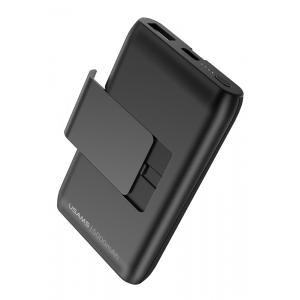 USAMS power bank US-CD99 5000mAh, slim, stand, 2x output, 2.1A, μαύρο | Αξεσουάρ κινητών | elabstore.gr