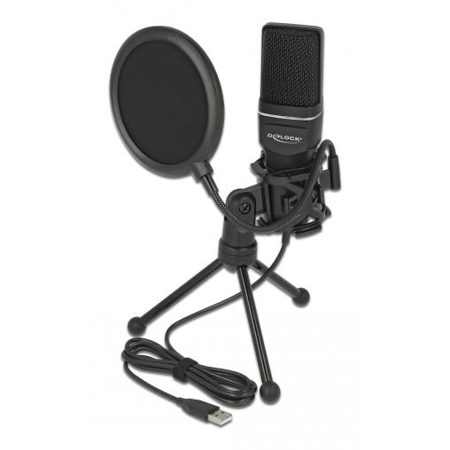 DELOCK Mικρόφωνο studio με pop φίλτρο & αντιανέμιο 66331, πυκνωτικό, USB | eLabstore.gr DELOCK Mικρόφωνο studio με pop φίλτρο & αντιανέμιο 66331, πυκνωτικό, USB | Εικόνα & Ήχος | elabstore.gr