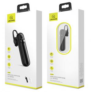 USAMS bluetooth earphone US-LM001, LM series, BT 4.2, μαύρο | Αξεσουάρ κινητών | elabstore.gr