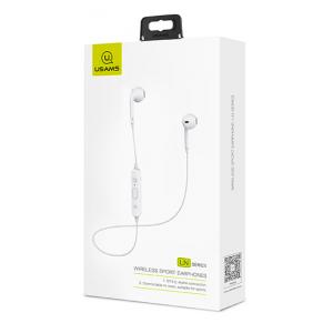 USAMS bluetooth earphones BHULN01, LN series, BT 4.2, λευκό | Αξεσουάρ κινητών | elabstore.gr