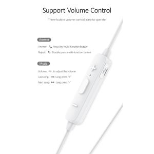 USAMS bluetooth earphones BHULN01, LN series, BT 4.2, λευκό | Αξεσουάρ κινητών | elabstore.gr
