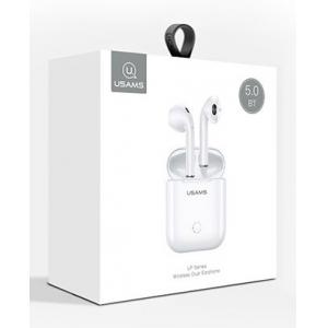 USAMS earphones BHULP01, με θήκη φόρτισης, Lightning, λευκά | Αξεσουάρ κινητών | elabstore.gr