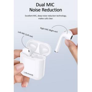 USAMS earphones BHULQ01, με θήκη φόρτισης, Lightning, λευκά | Αξεσουάρ κινητών | elabstore.gr