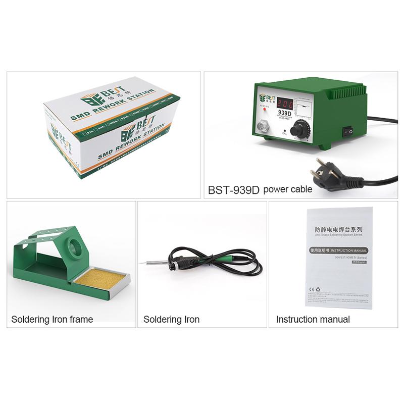 BEST Soldering station BST-939D, 90W, 200-480°C | eLabstore.gr BEST Soldering station BST-939D, 90W, 200-480°C - Image 6