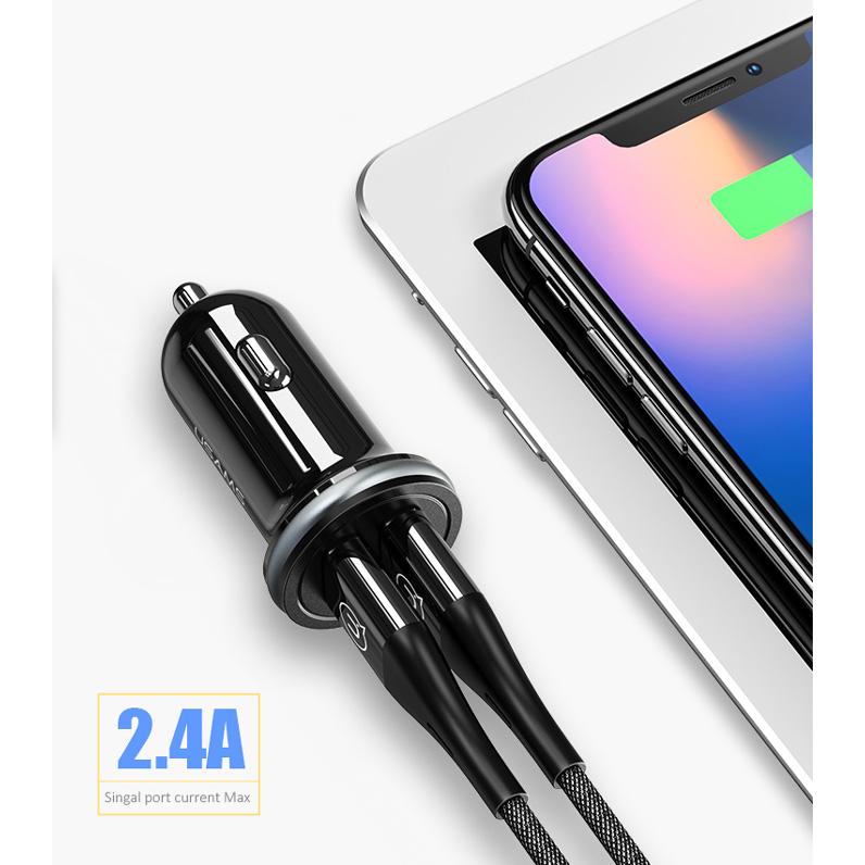 USAMS φορτιστής αυτοκινήτου C4, 2x USB, 4.8A, μεταλλικός, μαύρος | eLabstore.gr USAMS φορτιστής αυτοκινήτου C4, 2x USB, 4.8A, μεταλλικός, μαύρος | Αξεσουάρ κινητών | elabstore.gr