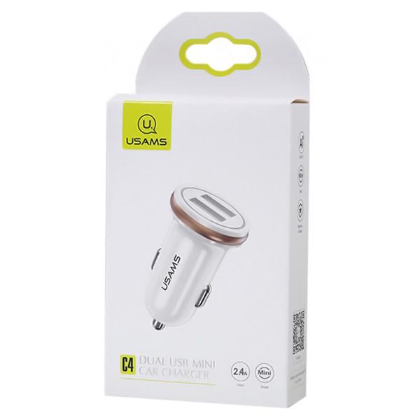 USAMS φορτιστής αυτοκινήτου C4, 2x USB, 4.8A, μεταλλικός, λευκός | eLabstore.gr USAMS φορτιστής αυτοκινήτου C4, 2x USB, 4.8A, μεταλλικός, λευκός | Αξεσουάρ κινητών | elabstore.gr