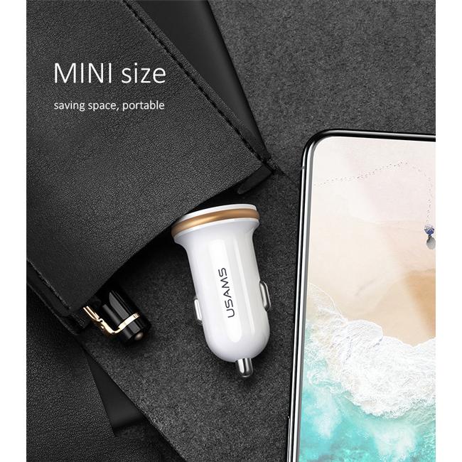 USAMS φορτιστής αυτοκινήτου C4, 2x USB, 4.8A, μεταλλικός, λευκός | eLabstore.gr USAMS φορτιστής αυτοκινήτου C4, 2x USB, 4.8A, μεταλλικός, λευκός | Αξεσουάρ κινητών | elabstore.gr