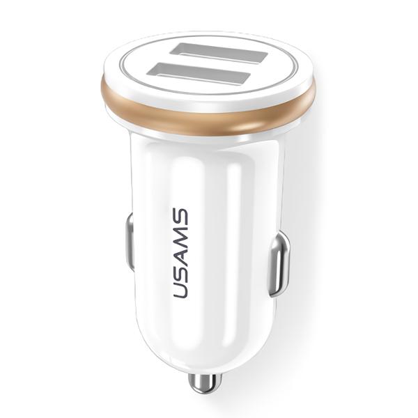 USAMS φορτιστής αυτοκινήτου C4, 2x USB, 4.8A, μεταλλικός, λευκός | eLabstore.gr USAMS φορτιστής αυτοκινήτου C4, 2x USB, 4.8A, μεταλλικός, λευκός | Αξεσουάρ κινητών | elabstore.gr