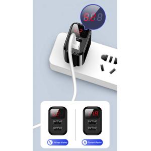 USAMS φορτιστής τοίχου T17, 2x USB, LED οθόνη, 10.5W 2.1A, μαύρος | Αξεσουάρ κινητών | elabstore.gr