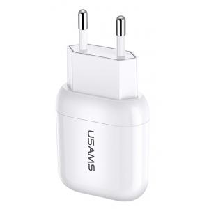 USAMS φορτιστής τοίχου T19, 1x USB, 2.1A, λευκός | Αξεσουάρ κινητών | elabstore.gr