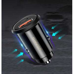 USAMS φορτιστής αυτοκινήτου C12, USB & type-C, 5A 30W, μαύρος | Αξεσουάρ κινητών | elabstore.gr