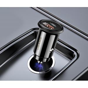 USAMS φορτιστής αυτοκινήτου C12, USB & type-C, 5A 30W, μαύρος | Αξεσουάρ κινητών | elabstore.gr