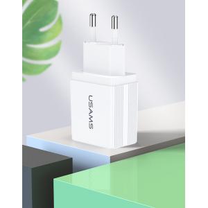 USAMS φορτιστής τοίχου T24 US-CC090, 2x USB, 2.1A, λευκός | Αξεσουάρ κινητών | elabstore.gr
